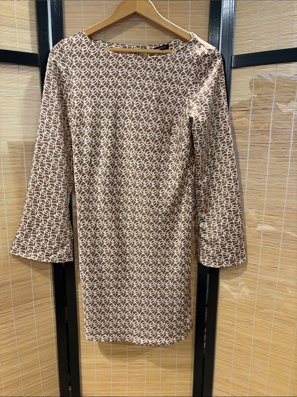 Dynamite Brown and White Geometric Mini Dress